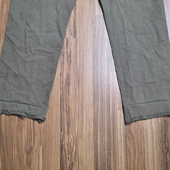 LOFT The‎ Straight Crop Pants Women's Size 16 Olive Green Raw Hem - Picture 7 of 7
